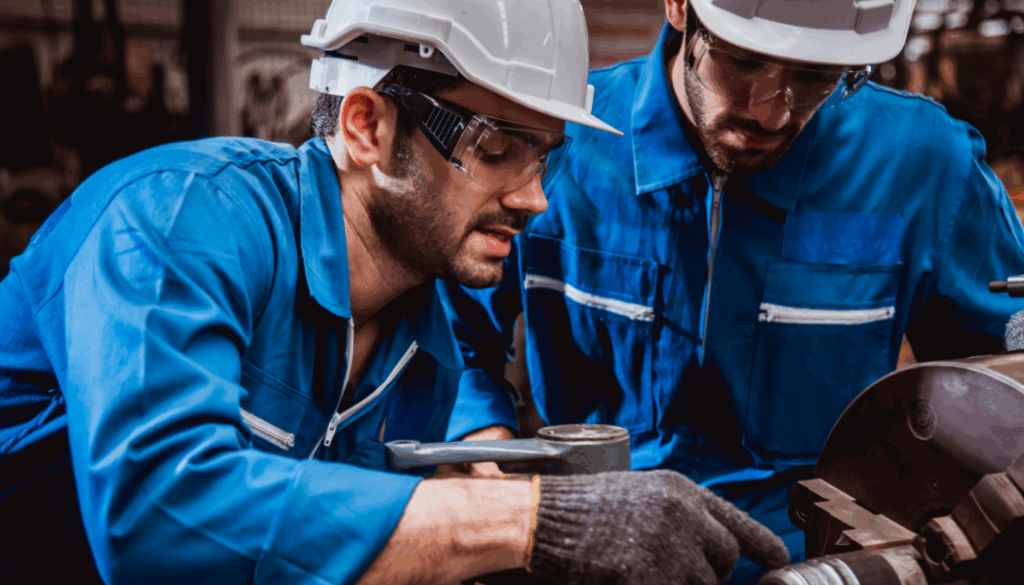 hommes travaillant dans une usine